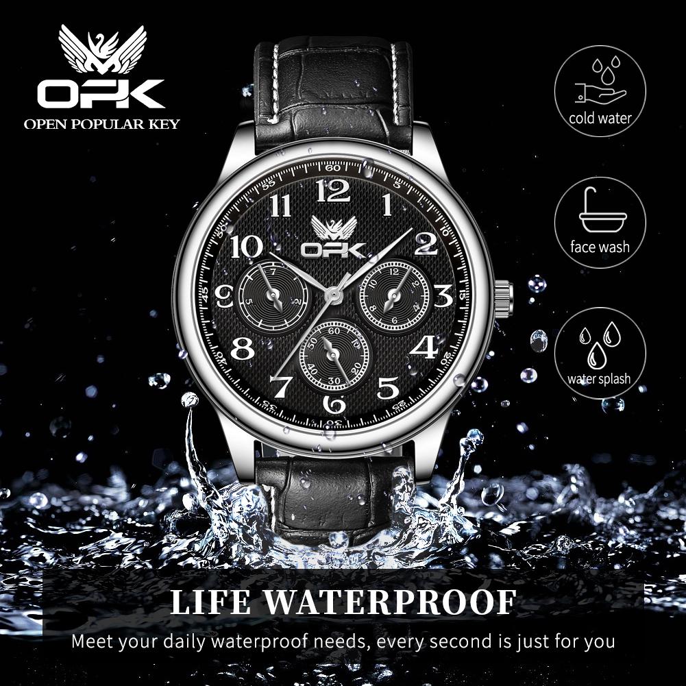 OPK brand three-pin digital scale simple business men's quartz watch 6012