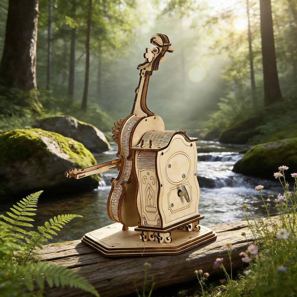Cello 3D Wooden Puzzle Miniature : The Perfect Holiday Present Ideal Ideal for Halloween Christmas Plus Birthdays
