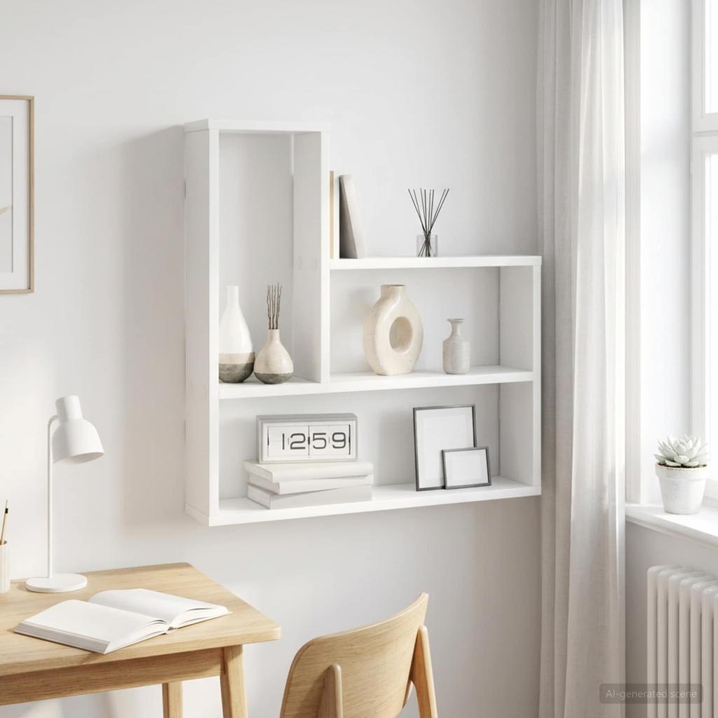 Wall Shelf White 60 X 11 X 60 Cm Engineered Wood