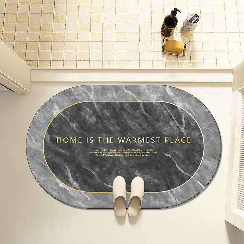 Marble Diatom Mud Mat Toilet Quick Drying Absorbent Foot Mat Bathroom Dirty Easy To Take Care of Non-slip Mat