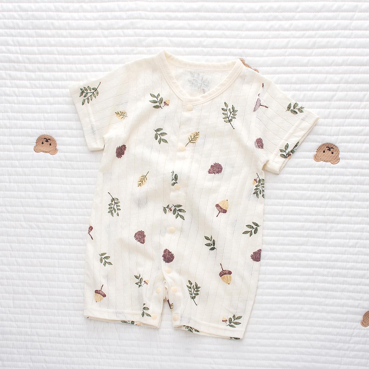 

Літній ультратонкий бавовняний комбінезон з короткими рукавами для новонароджених 90 cm