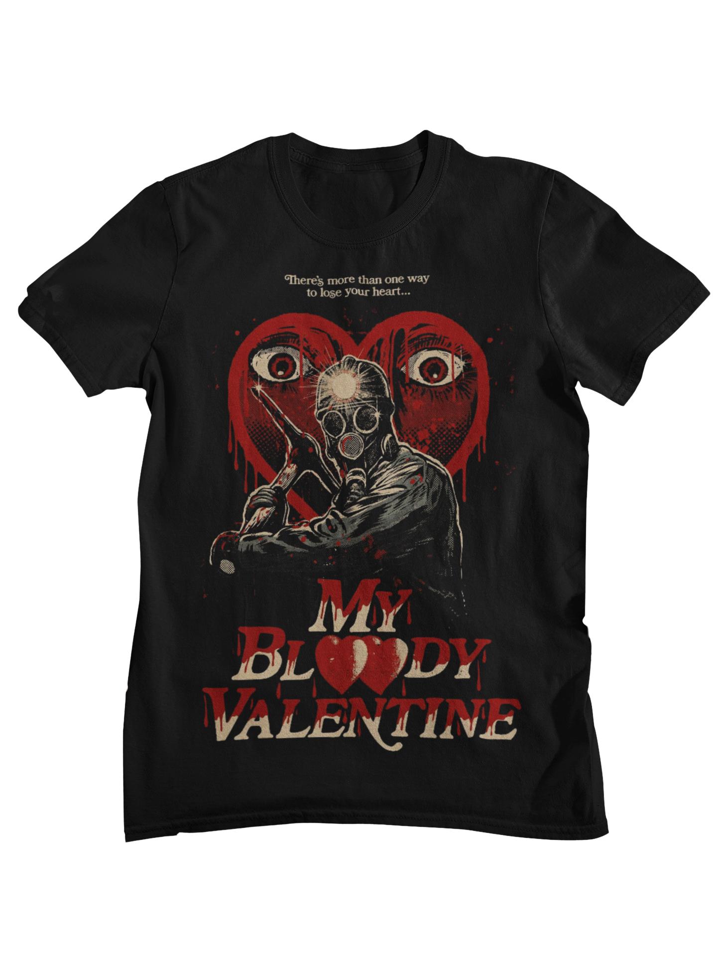 My Bloody Valentine Retro Horror Movie Poster Graphic TShirt Unisex Women Casual Cotton Streetwear Tops 4XL