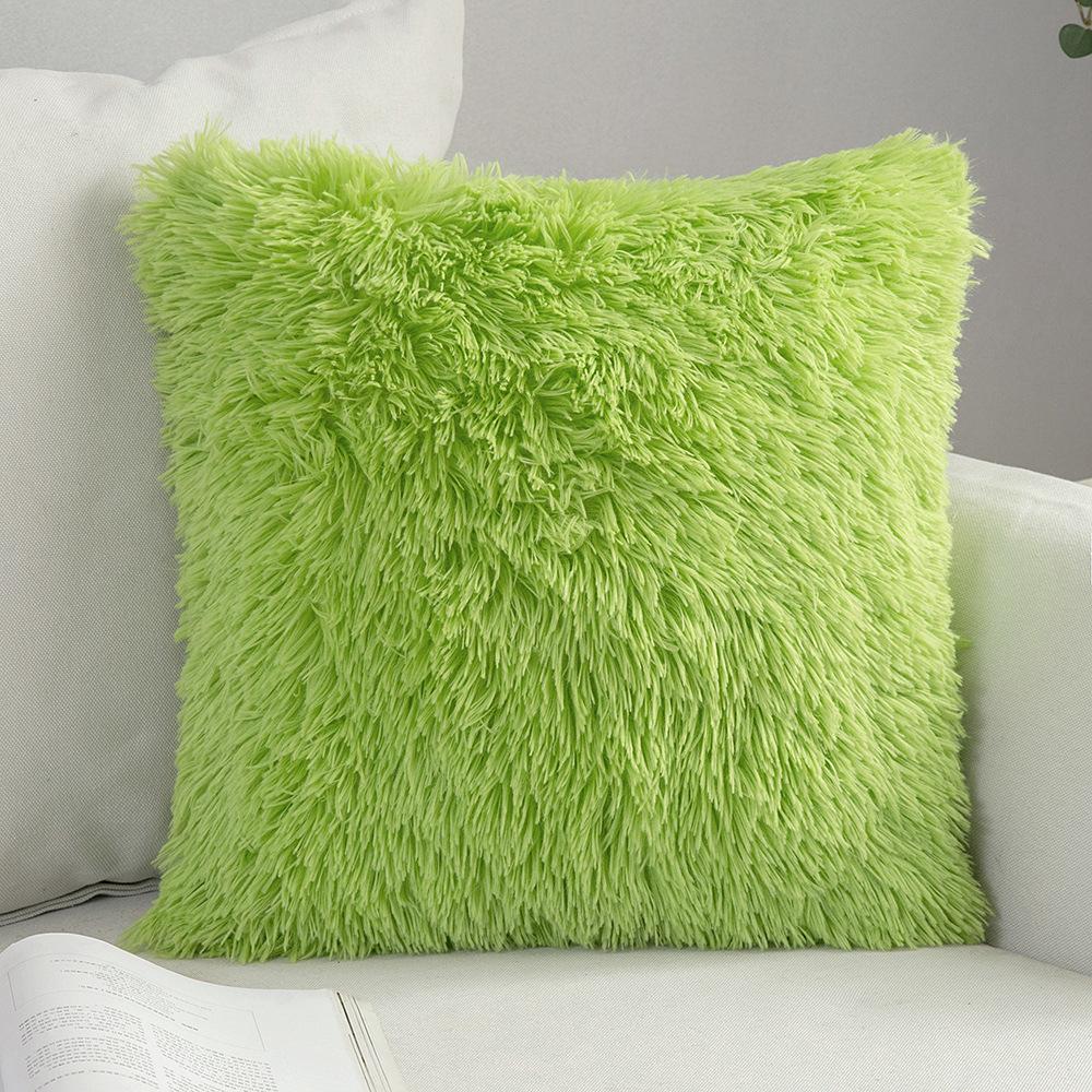 Solid Soft Fluffy Plush Cushion Cover Sofa Decorative Pillow Cover Home Pillowcase Shaggy Fur Cushion Cover Home Textile Decor