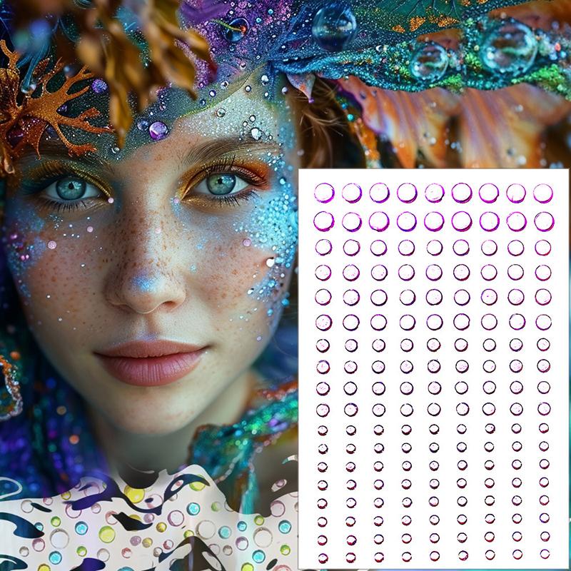 1 Sheet 162Pcs  Stickers  Jewels Stickers Self Adhesive Face Body Gem Stickers Diy Decorative Crafts
