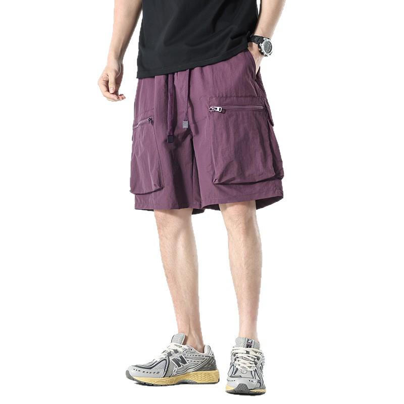 Herren Trendy Sommer Locker Gerade Cargo-Shorts - Nylon Eis Seide, Mittellang, Lässige Passform