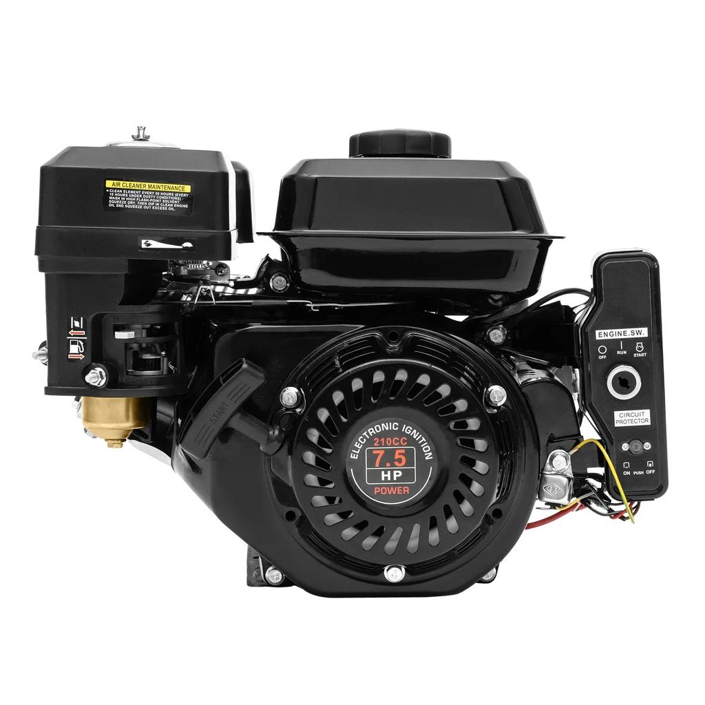 4-Stroke Electric Start Horizontal Engine 210CC Go-Kart Gasoline Engine, Single-Cylinder Air-Cooled Gasoline Engine