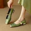 Scarpe Moda Punta Quadrata Décolleté da Donna Autunno Basse Outdoor Casual Tacco Grosso Scarpe da Ufficio da Donna