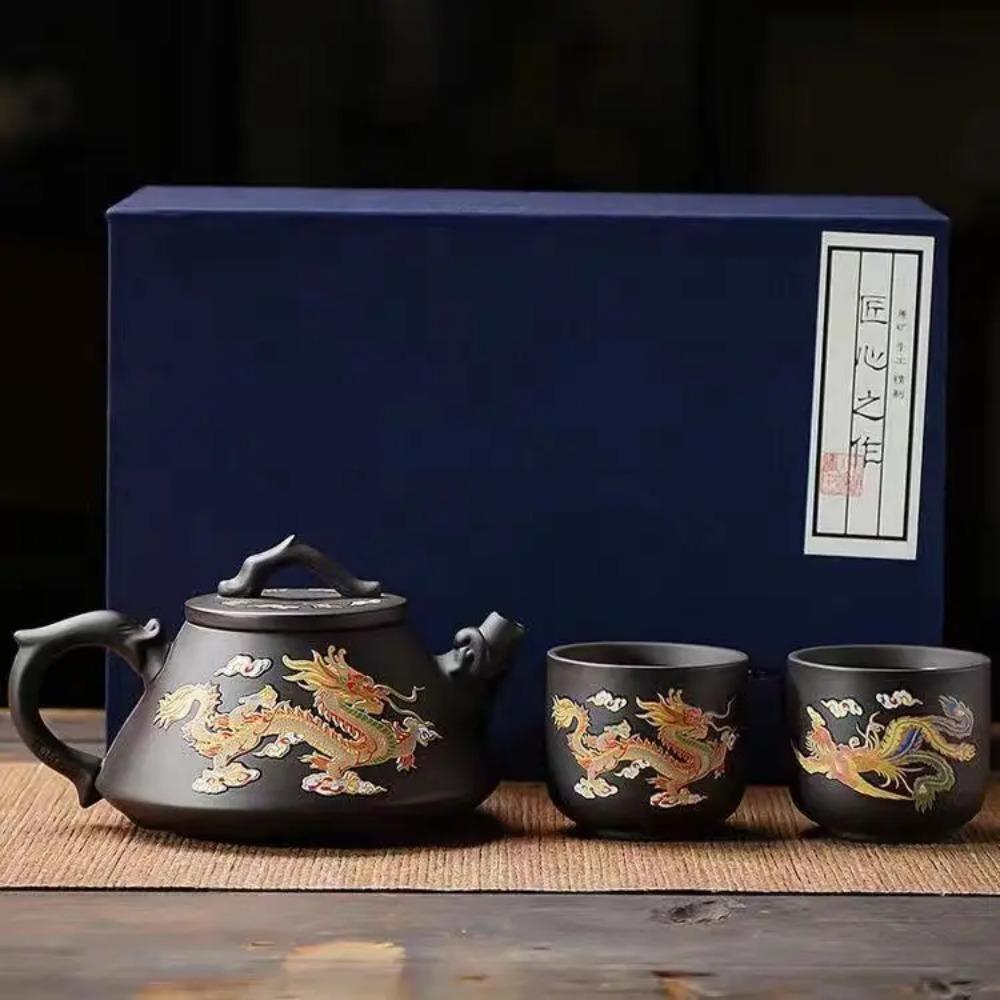 Handmade Zisha Xishi Teapot Color-changing Tea Pot Chinese Teaware Set Kungfu Tea Ceremony Tea Accessories Purple Clay Teapots