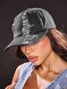 Damen Baseballkappe im lässigen Vintage-Stil, gewaschen und distressed