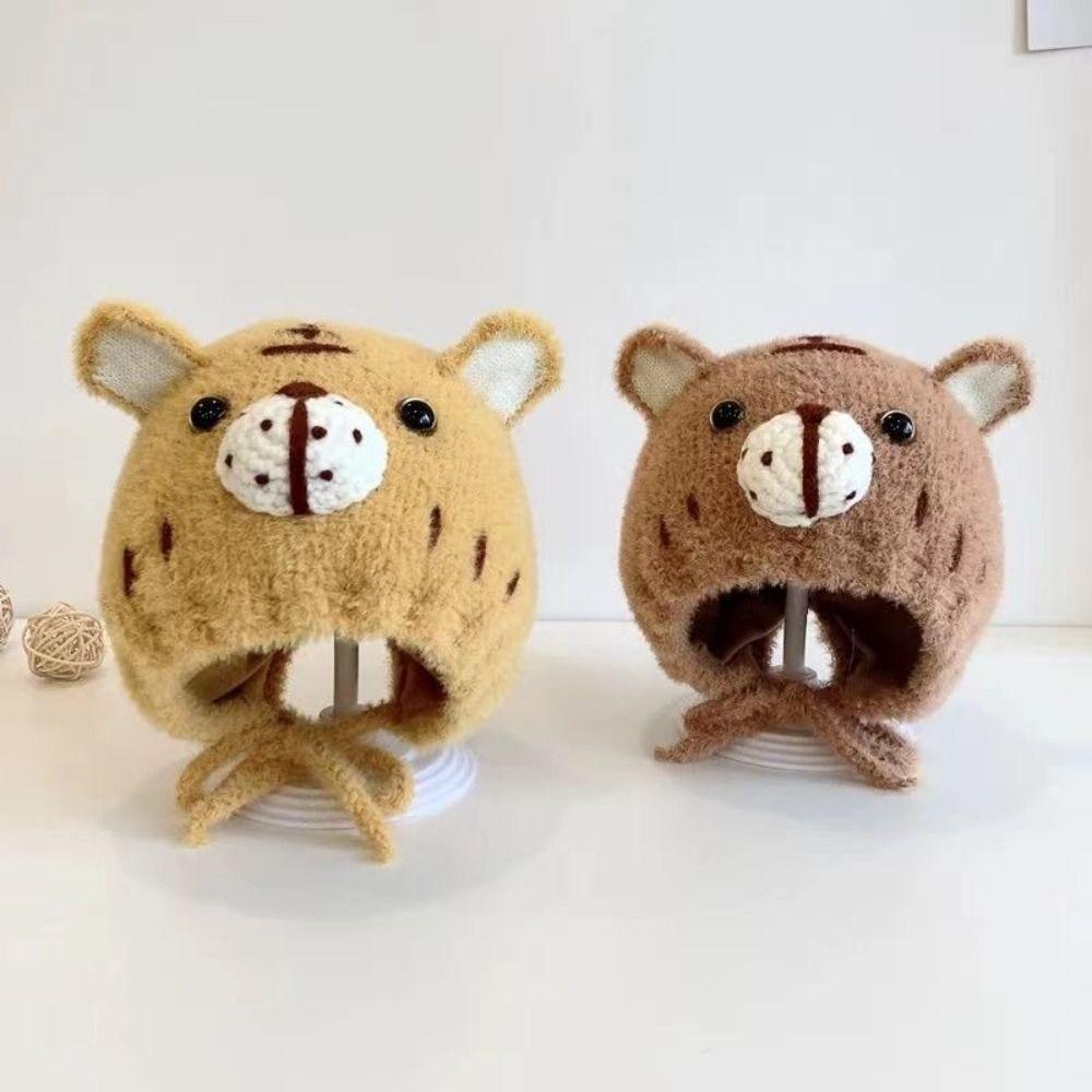 Korea Style Winter Plush Baby Bunny Hat Thick Warm Soft Baby Bonnet Cap  For Girls Boys