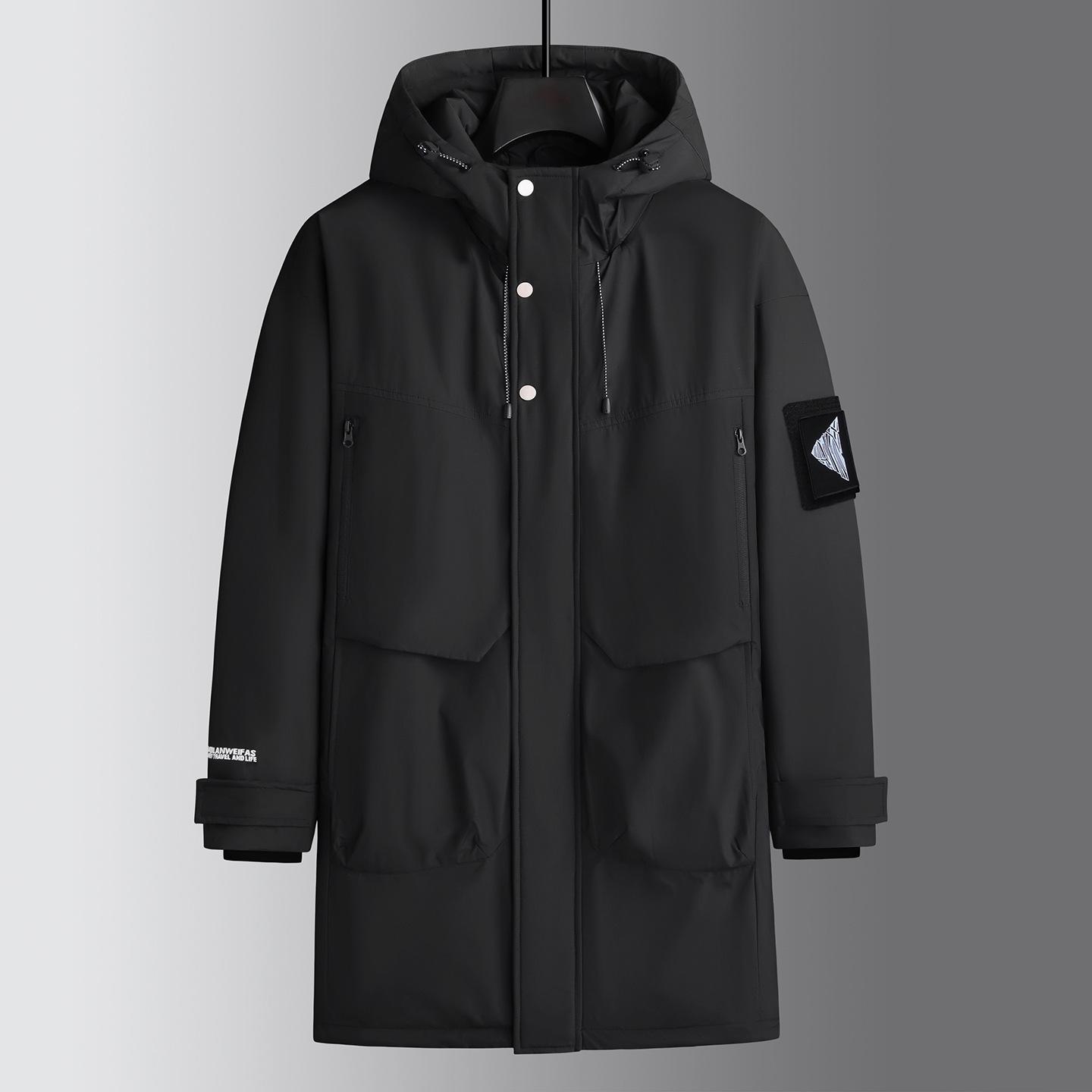 

Fat Brother 2025 Men s Hooded Down Jacket - Extra Large, Warm and Thickened for Winter 4XL чорний