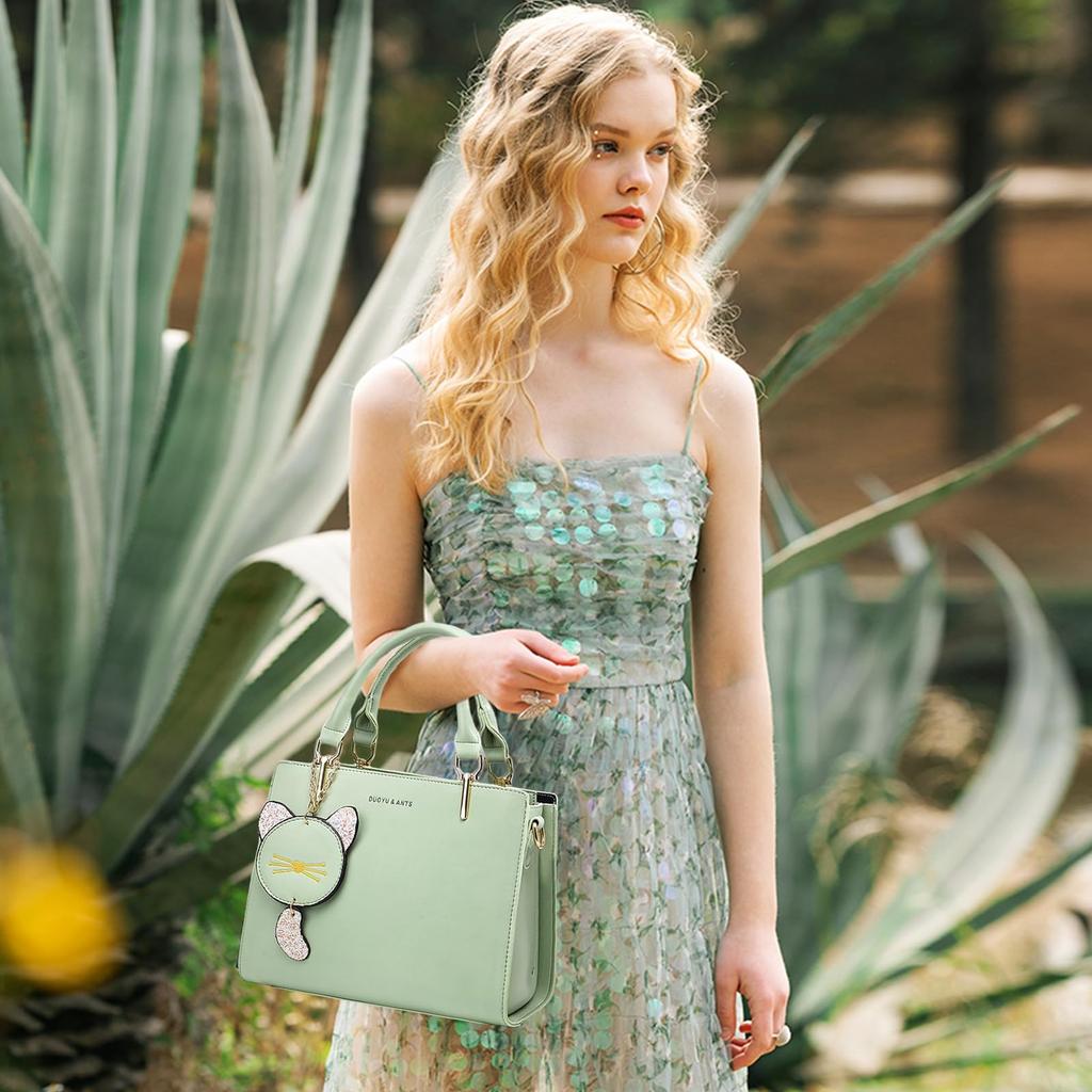 NICOLE DORIS PU Shoulder Bag with Can be Carried Over the Shoulder or Cute and Elegant with Multiple Perfect for or Green & Women's 2-Way Handbag,