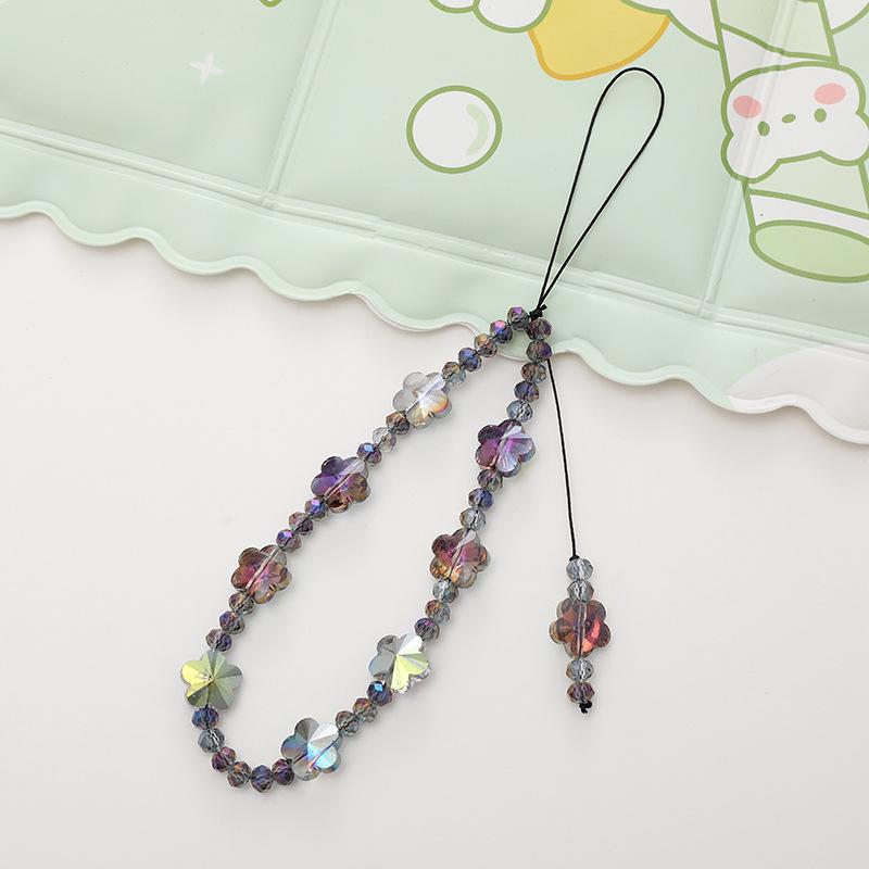 New Floral Fragrance Style Phone Chain with Beaded Pendant and Anti-Drop Lanyard for Women