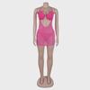 European & American Sexy Diamond Tassel Slimming See-Through Dress K2735