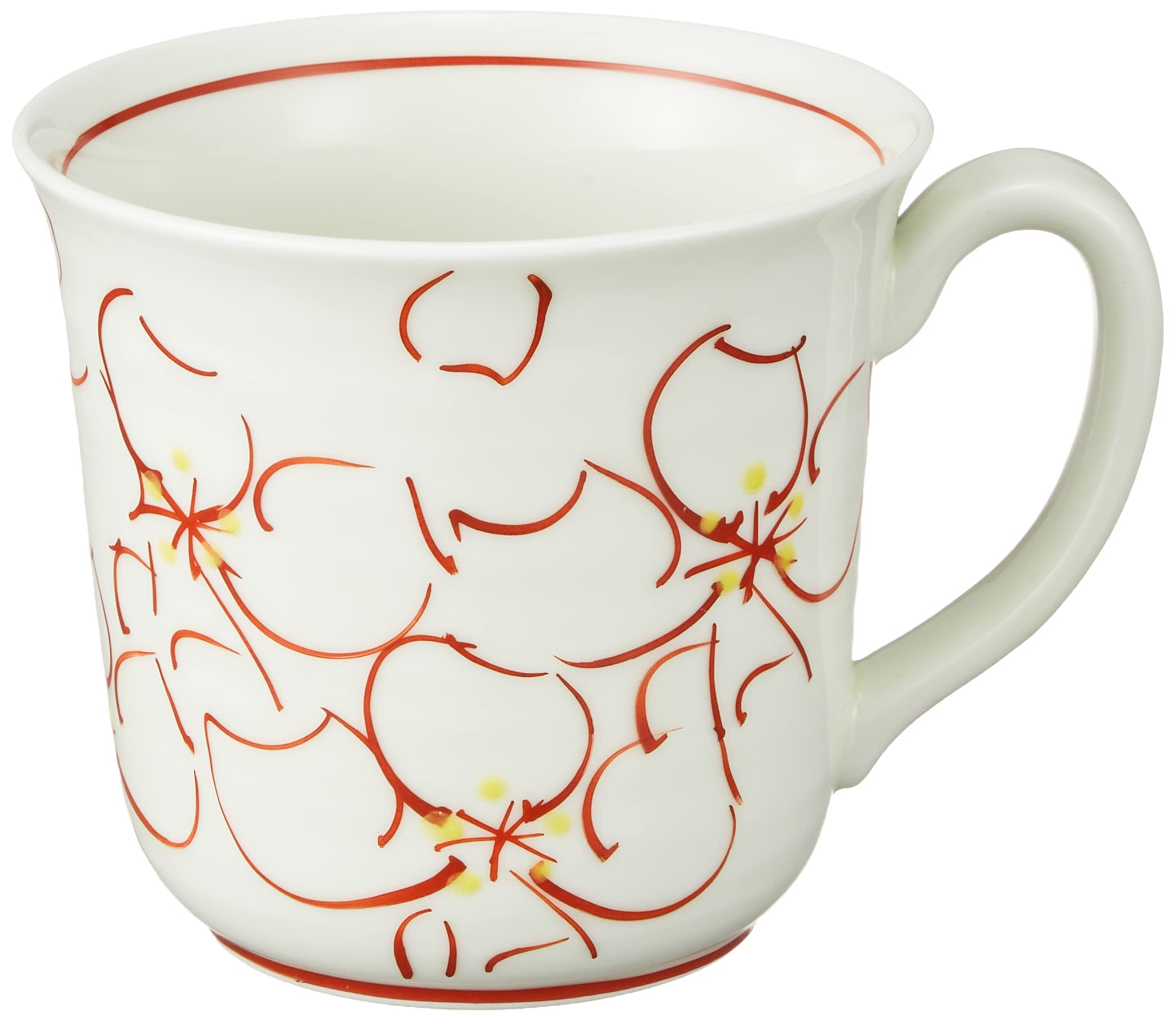 

Hogdseirrs Hizen Yoshida Ware Flower Made in 210303 Mug, Large, 330ml, Pattern, Red, Japan, белый