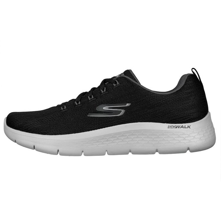 Skechers Go Walk Flex Round Toe Lace-Up Shock Absorbing Durable Breathable Lightweight Low-Top Casual Shoes Men sneakers Black 216481-BKGY 42.5