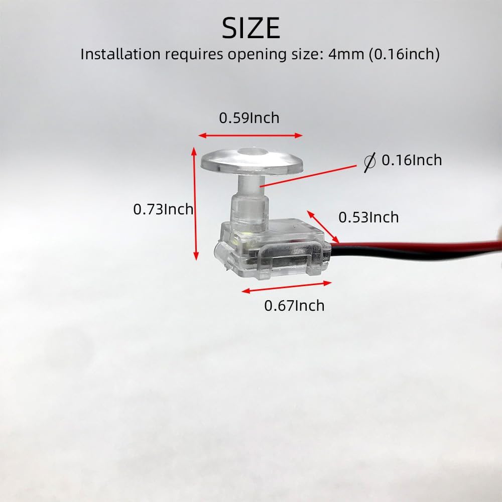 4pcs Red Car Door Light,Flush Mount 12V LED Light for Bumper Grille Cars Interior Dash Ambient Lighting Motorcycle Door Bowl Lamp LED Indicator Light