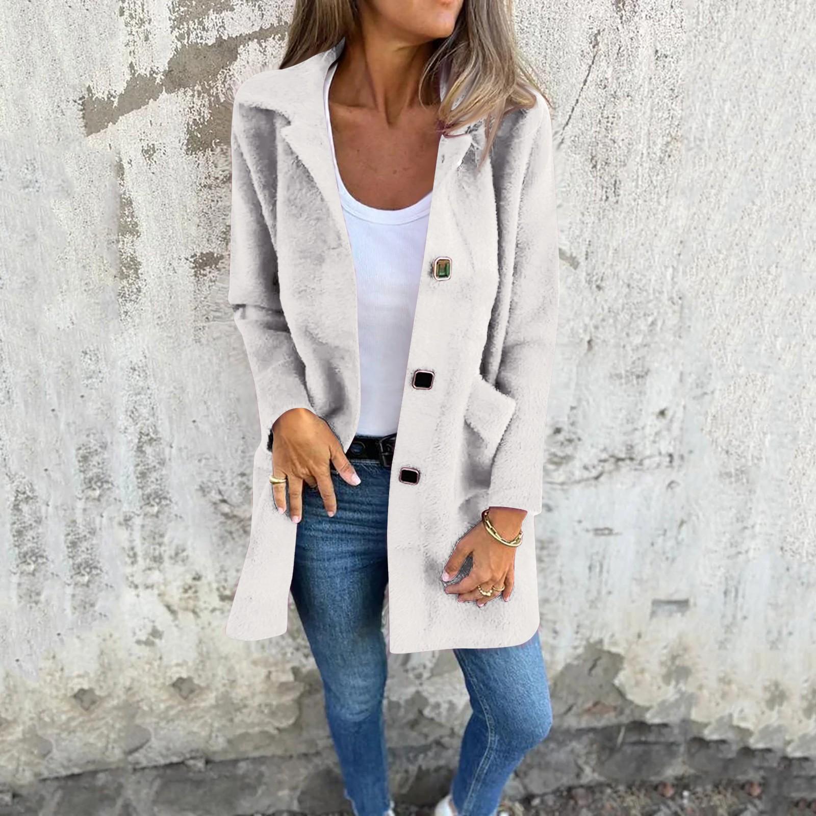 

Женские куртки на пуговицах осень повседневная ветровка пальто куртка верхняя одежда с карманами L бежевый