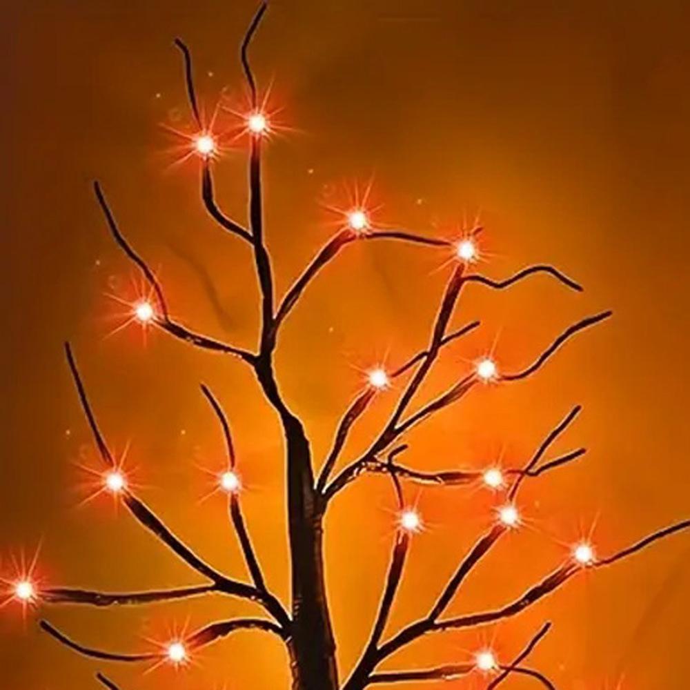Orange And Purple Halloween Birch Tree Light Battery Operated Table Lamp Indoor Home Party Halloween Decorations Night light