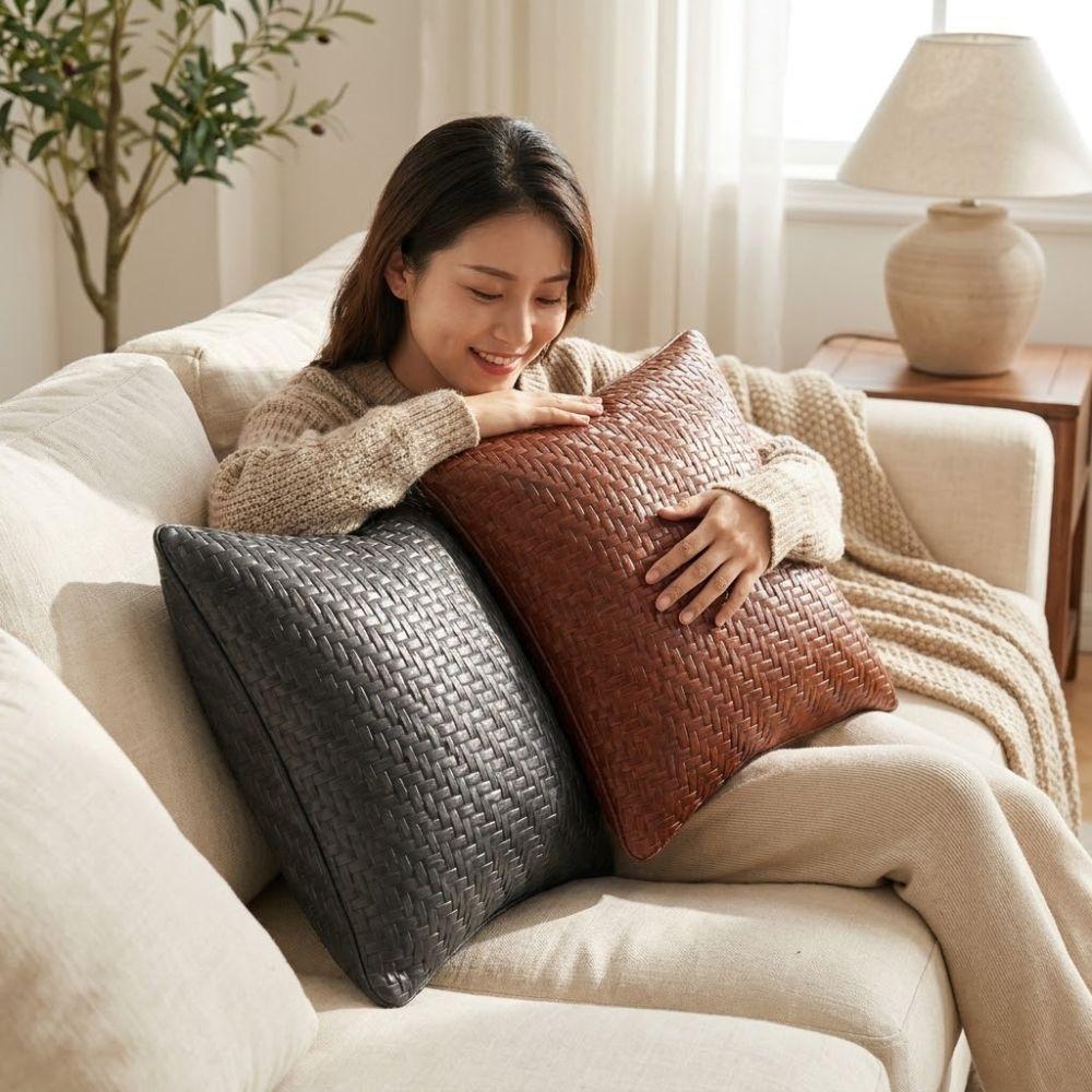 Detachable Ice Mat Pillow Covers Solid Color Lumbar Cushion Cover Decorative Pillowcase Home Decor