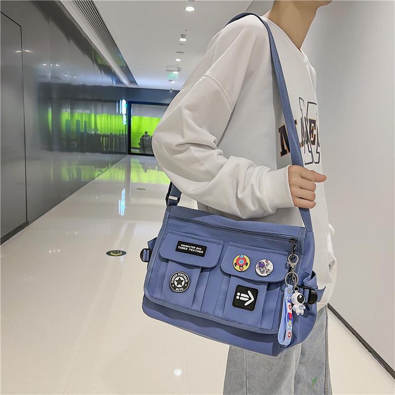 New Crossbody Bag Men's Tide Satchel Canvas Student Messenger Bag Female Backpack Casual Shoulder Bag
