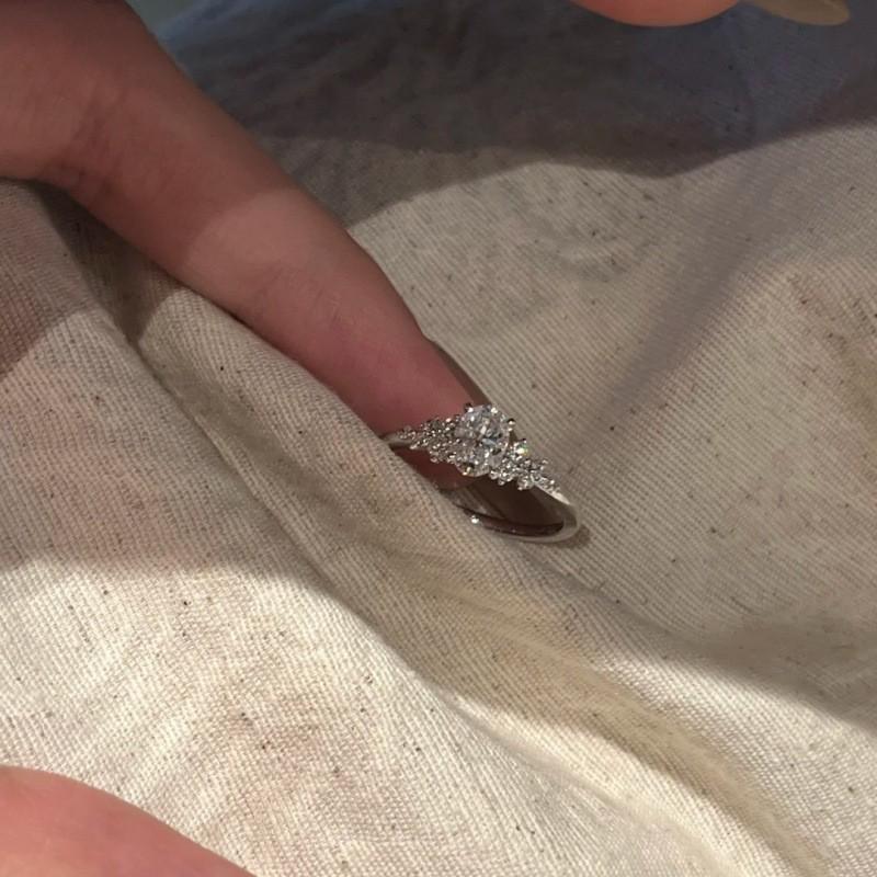 Самое продаваемое кольцо с измельченным бриллиантом, замороженное, Xiaohongshu: Элегантное и Искрящееся Женское Роскошное Кольцо на Палец. Adjustable Open Size