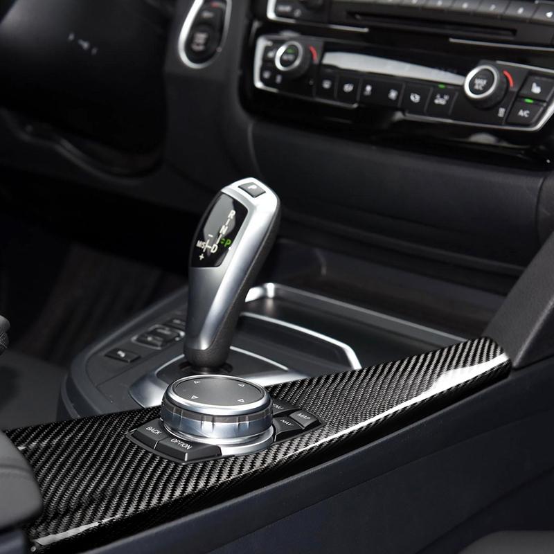 For BMW 3 4 Series F30 2013-18 3GT F34 14-18 F33 F34 F36 14-18 Carbon Fiber Gear Shift Multimedia Panel Car Interior Accessories
