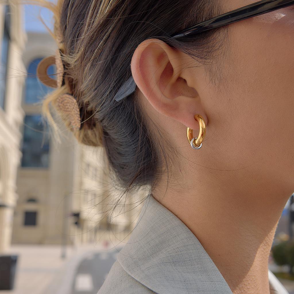  Statement Stainless Steel Geometric Simple C-shaped Earrings For Women Trendy Metal Texture 18 K Golden Accessories