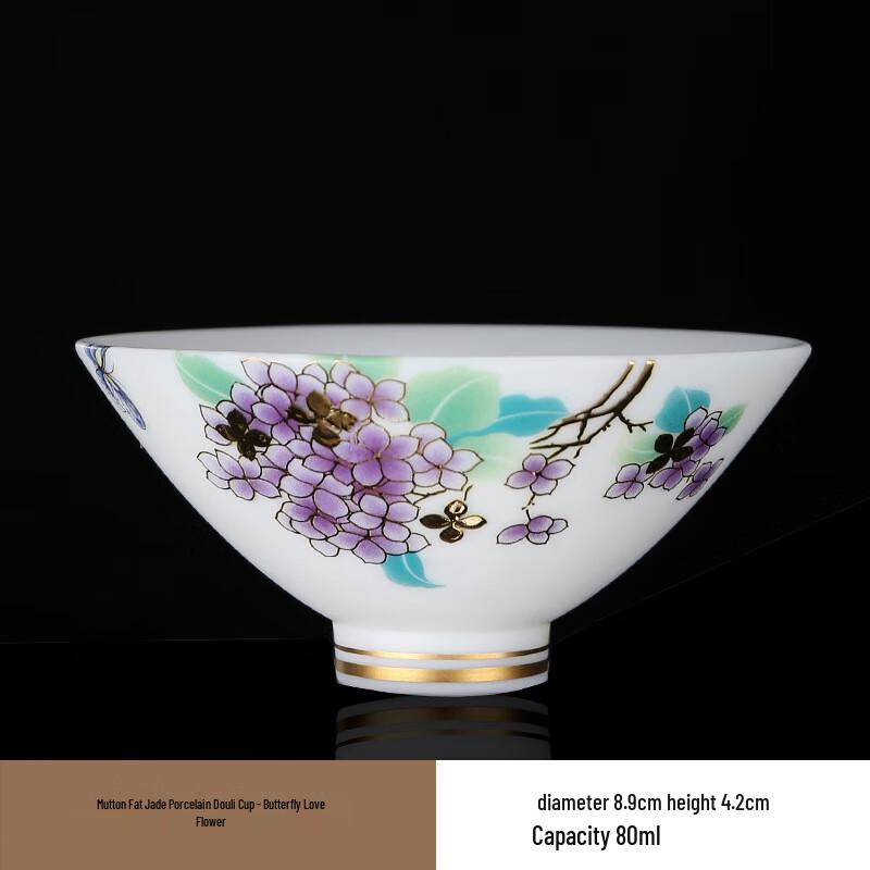 

Chaxun Mutton Fat Jade Porcelain Douli Tea Cup