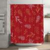 Luxury Christmas Shower Curtain Floral Print Home Decoration Waterproof Red Bath Mat Set Decoration for Bathroom Red/Floral Desi