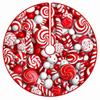 Christmas Tree Skirt Printed Holiday Tree Base Cover Festive Party Home Decoration