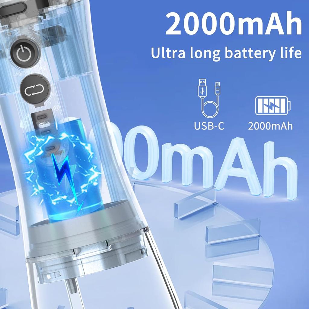 Water Flosser Oral Irrigator with Camera for Teeth, Visual Water Dental Flosser with 3-Nozzle, Rechargeable Black Water Flosser