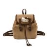 Autumn And Winter Suede Children'S Backpack Casual Solid Color Boys And Girls Backpack Cartoon Cute Travel Schoolbag