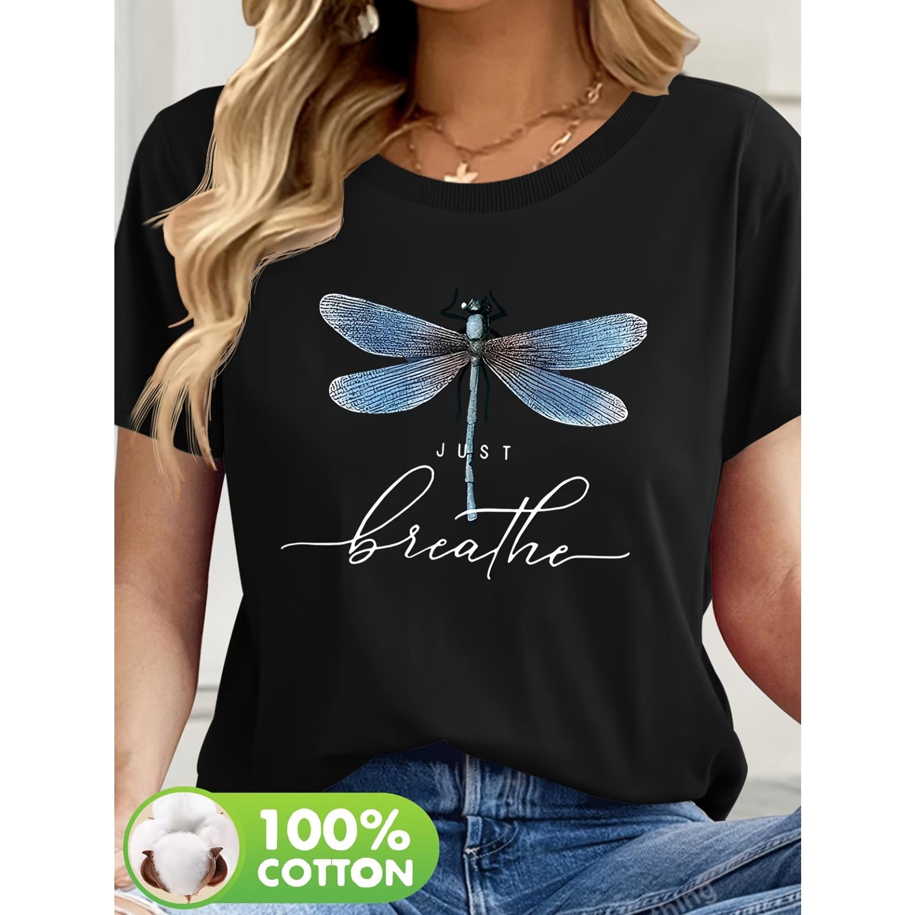 

Повседневная футболка с принтом, круглым вырезом и короткими рукавами, летняя новинка для женщин T49 S чёрный