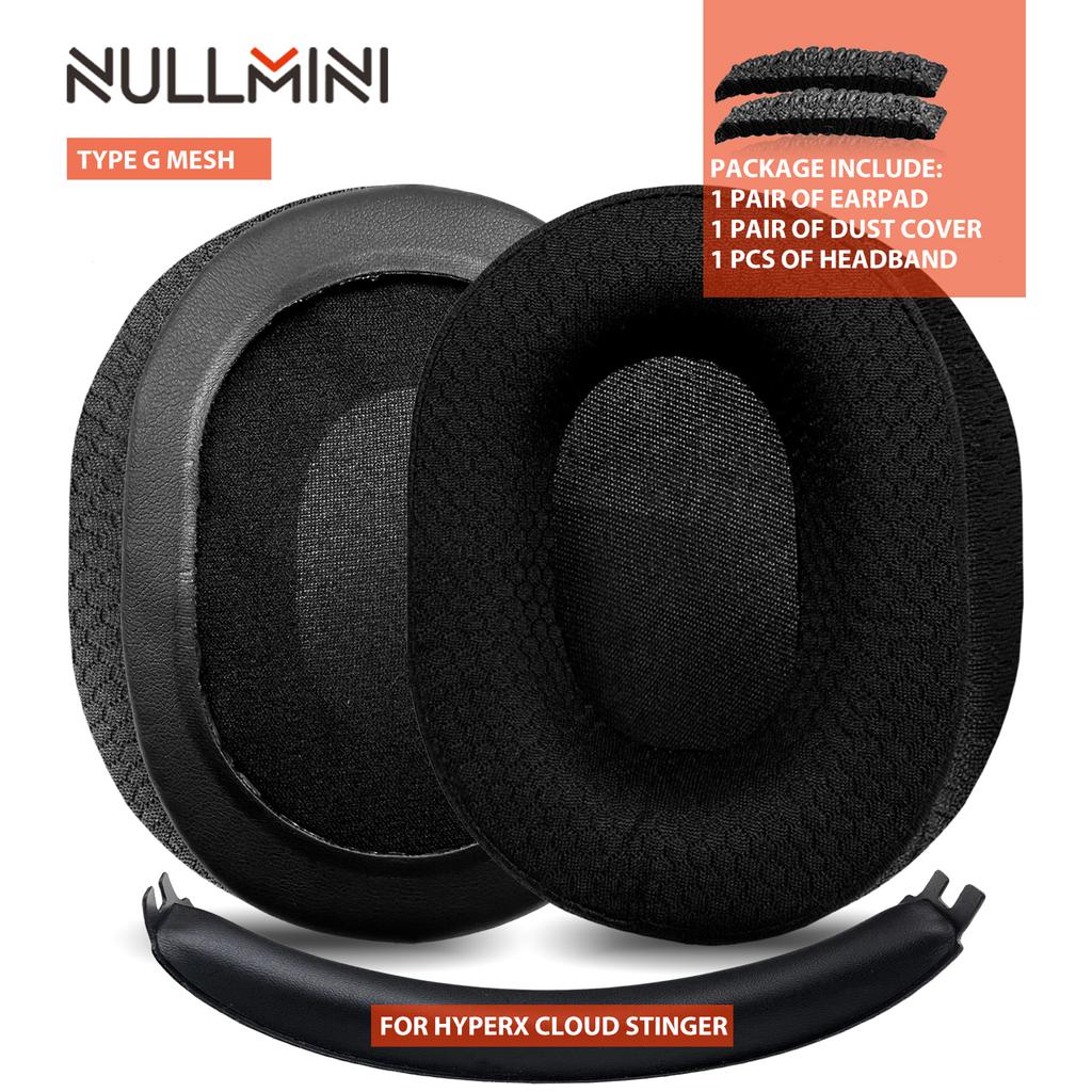Nullmini Replacement Earpads for HyperX Cloud Stinger Headphones Cooling Gel Ear Pads Cushion Earmuffs Sleeve Headband