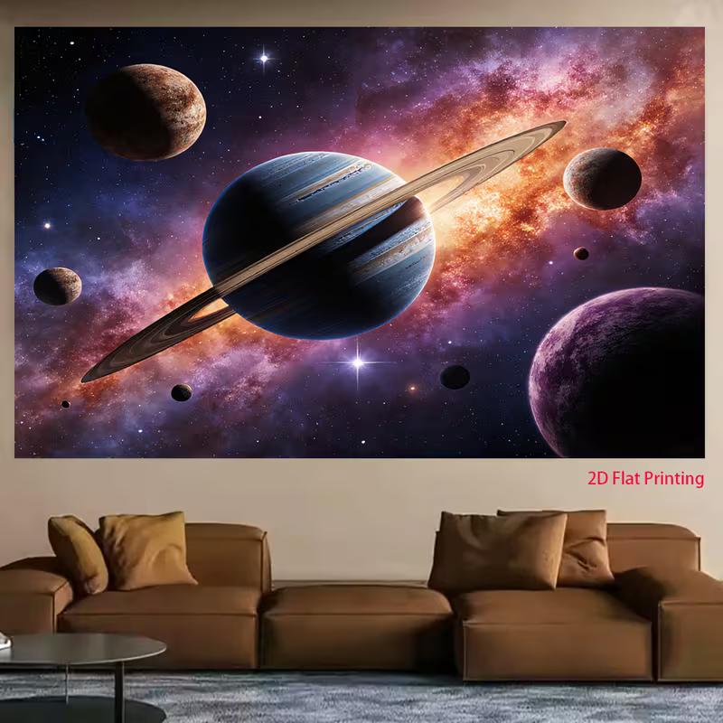 2D Artistic Outer Space Tapestry for Content Creation & Home Decor