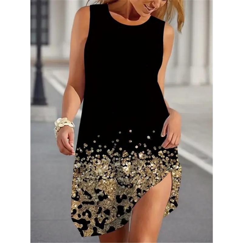 Blumenmuster Damen Trend Minikleider Sommer Ärmellos 3D Blume Gedruckt Straße Damenkleid Freizeitkleid Y2k Damenkleidung