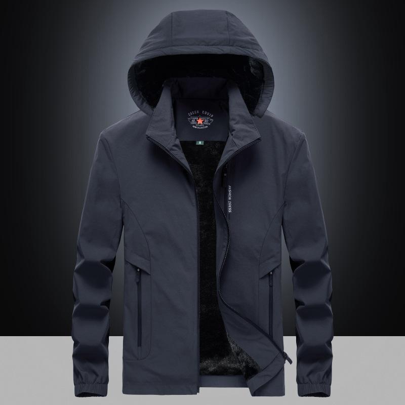 Autumn and Winter Outdoor Sports Windproof Warm Jacket Jacket Fleece Large Size Casual Men's Jacket
