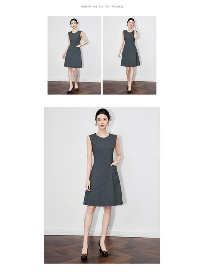 Exquisite Chic Sleeveless Vest Dress - Formal, Professional Solid Color Women's Innerwear