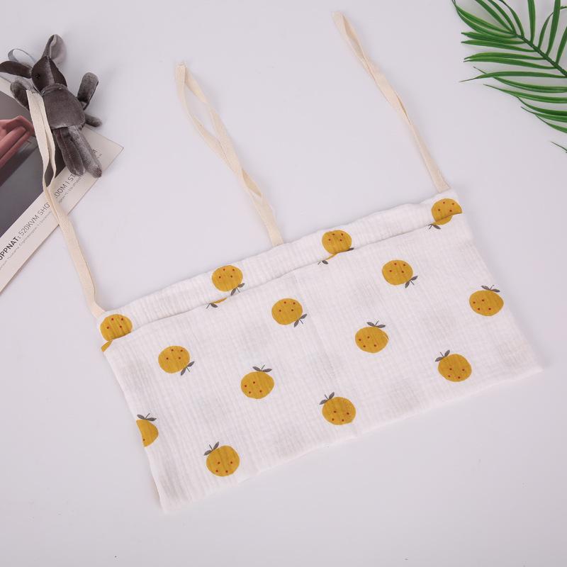 Multifunctional Baby Crib Stroller Hanging Bag - Pure Cotton, Double Compartment, Diaper & Toy Storage