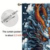 Dragon Curtains - Retro Asian-Inspired Blackout Curtains with Vibrant Dragon & Cloud Design    Polyester Machine Wash