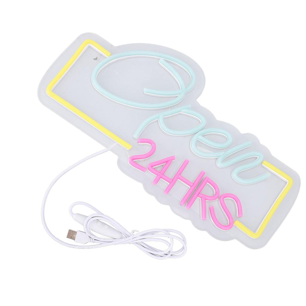 24 Stunden geöffnet Neonschild Einstellbare Helligkeit USB-betrieben LED-Neon Open Schild für Bar Pub Club Geschäft