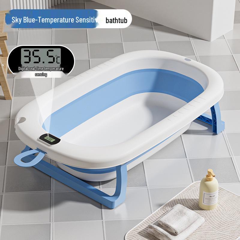 Foldable Baby Bathtub - Large, Sit or Lie for Kids, Newborn Bath Essentials for Home Use