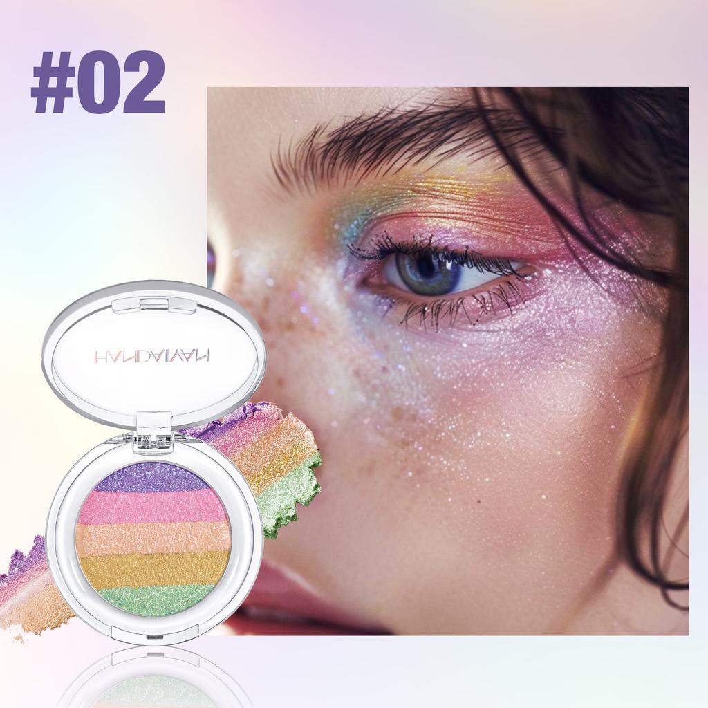 High Pigment Diamond Five Colors Glitter Shimmer Eye Shadow Long Lasting Waterproof Press Powder Single Color Chameleon Eyeshadow