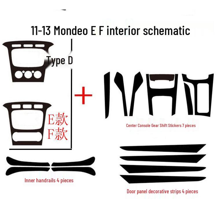 Mondeo 07-13 Dashboard Carbon Fiber Interior Sticker Film