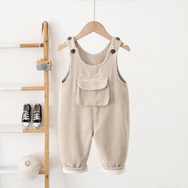 

2024 Зимовий Корейський Стиль Вельветовий Дитячий Комбінезон - Хлопчики та Дівчатка Цілісний з Вельветом Size 120 (for height 100-105cm)