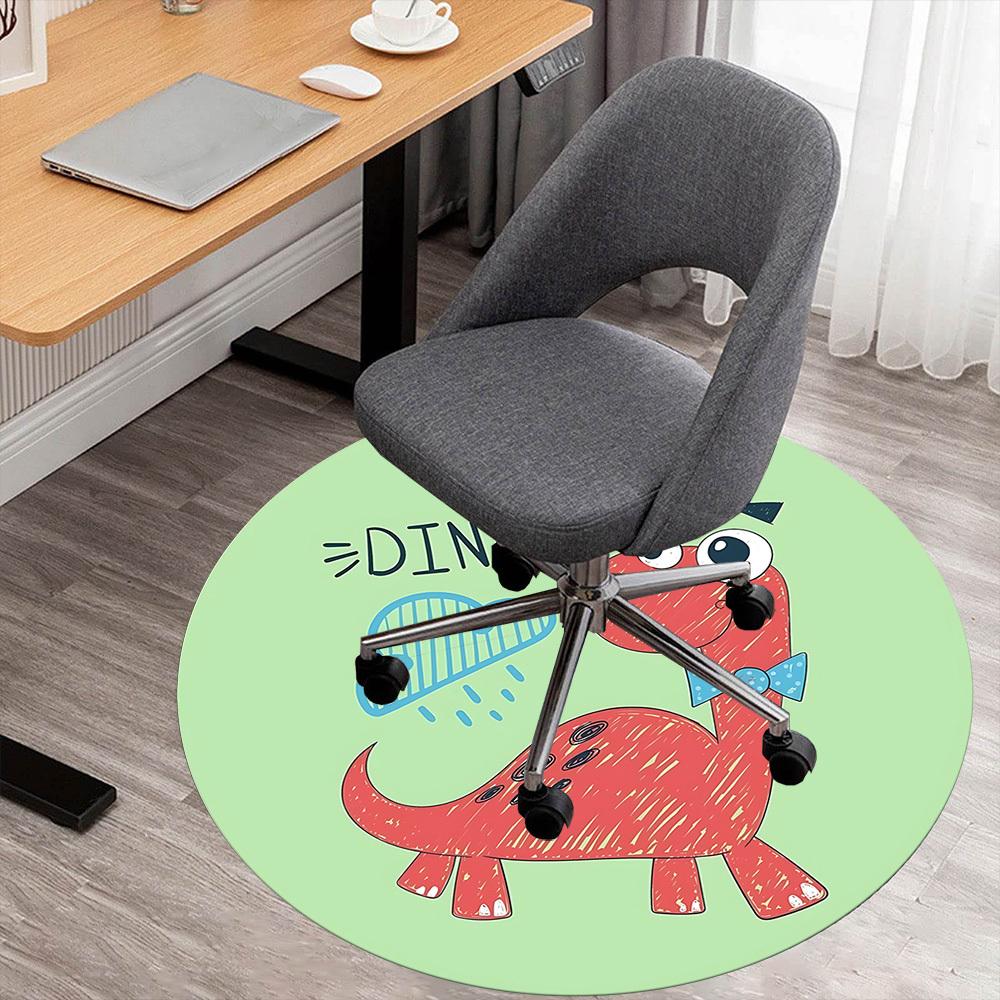 1pc dinosaur crown Round Chair mat Area Rug - Non-Slip, Floor Mat for Office, Bedroom, and Indoor Decor c1125347
