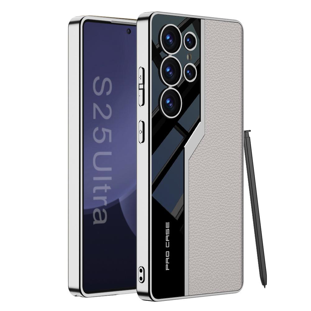 

Подходит для чехла для мобильного телефона Samsung S25ultra, чехла для мобильного телефона S25, чехла для мобильного телефона S25plus с гальваническим покрытием, однотонного кожаного чехла для мобильного телефона в стиле суперкар SM-S25