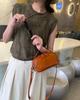 Leather messenger bag spring and summer versatile fashion handbag small fresh first layer cowhide high-end small square bag