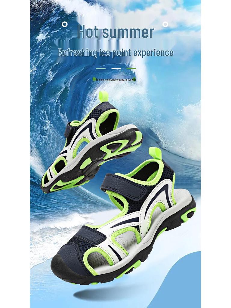 Baotou Kids' Non-Slip Breathable Korean Style Sandals - Fashion Beach & Sports Shoes for Boys